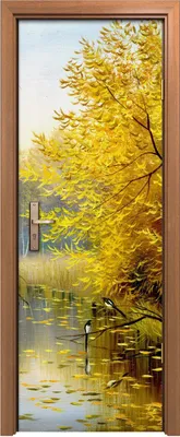 Produktbild von Türposter 70x200 cm Türaufkleber Türtapete Türfolie Klebefolie Landschafts Wald See Wald