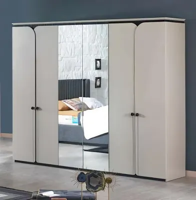 Produktbild von Kleiderschrank Spiegelschrank 6 türiger Schrank Schränke Schlafzimmer Möbel