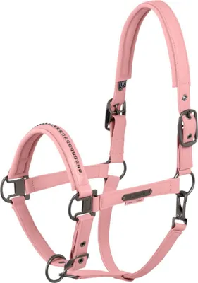 Produktbild von Eskadron Platinum Halfter " SOFTSHELL PEARLS DOUBLE PIN " , Stallhalfter mit Perlen Größe - Warmblut Farbe - soft rouge
