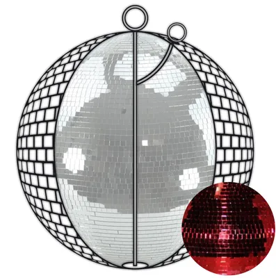 Produktbild von Spiegelkugel 75cm - rot - Discokugel Echtglas - 10x10mm Spiegel - PROFI Serie