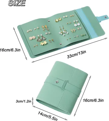 Produktbild von Ohrring Aufbewahrung Ohrringe Ordner Kleines Buch Aufbewahrungstaschen Praktische Ohrstecker Aufbewahrung Schmuckk?stchen Schmuck Organizer Tragbare Kunstleder Ohrring Etuis fš¹r M?dchen und Frauen