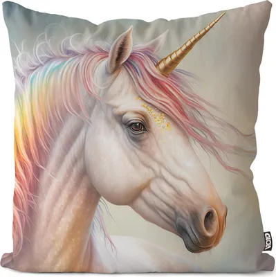 Produktbild von VOID Einhorn Regenbogen Prinzessin Kissenbezug Kissenhülle sofa couch wohnzimmer dekoration wasserfest Outdoor Garten Kissen bezug deko