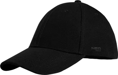 Produktbild von NEO TOOLS Baseball Cap Schwarz 100% Baumwolle, Atmungsaktiv, Verstellbarer Umfang, Verstärkter Schirm