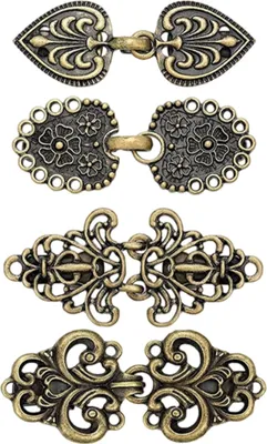 Produktbild von 4 Stück Retro Strickjacke Clips, Pullover Clips, Vintage Swirl Flower Cape-Verschlüsse für Mädchen Frauen, Kleid Hemd Clips, Kragen Schal Verschluss für Pullover, Schal, Antik