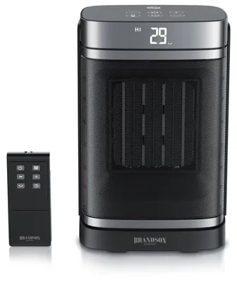 Productafbeelding van Brandson verwarmingsventilator, energiezuinig, keramisch verwarmingselement, oscillerend, timer, afstandsbediening, compact, 1500 W, winnaar van een prijs in 2025, GS-gecertificeerd, thermostaat, oververhittingsbeveiliging