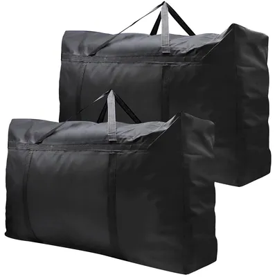 Produktbild von 2-teiliges Aufbewahrungstaschen-Reisezubehör-Set, Gepäck-Organizer-Taschen mit Doppelreißverschlüssen, 100 % Polyester für Kleidung, Decken und Kissen