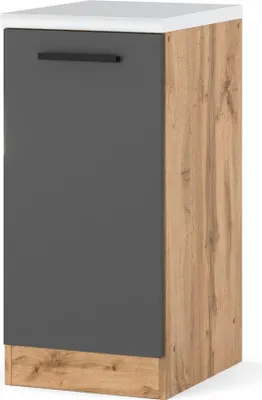 Zdjęcie produktu dla Szafka Kuchenna Stojąca Z Blatem Modułowa Blande 40Cm Wotan Szary Mat