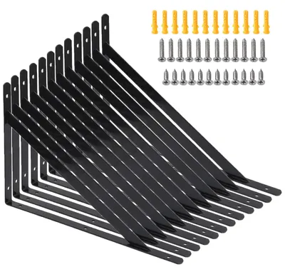 Schwerlast-Winkel 12 Stück, 250 x 400 mm, Wandregalträger, 100 kg