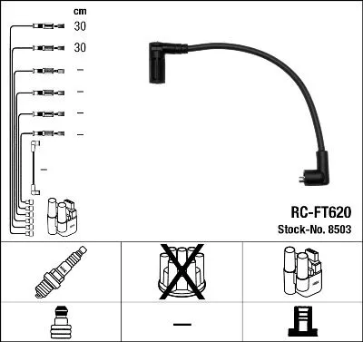 Produktbild von NGK 8503 Zündkabelsatz Zündleitungssatz für FIAT CINQUECENTO (170)