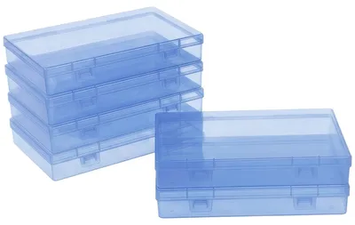 Aufbewahrungsboxen 6er-Set, 180x110x30 mm, Blau, Kunststoff