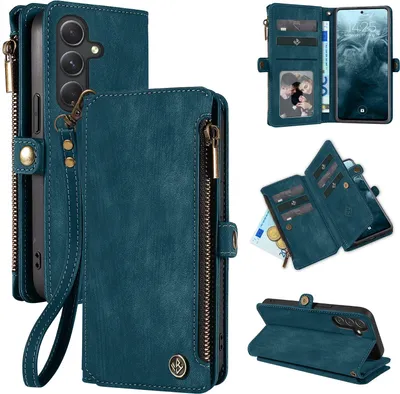 Produktbild von Handy Hülle für Samsung Galaxy A55 5G Geldbeutel Geldbörse RFID Schutz Klapphülle Cover Schutzhülle Wallet Farbe: Petrol