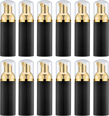 Produktbild von STUNQ® 12 Stück Schwarze Leere Schaumpumpspender Reise Schaumseifenspender für Handseife, Wimpernshampoo Reiniger