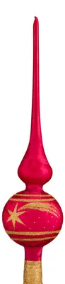 Produktbild von Weihnachtsbaumspitze Groß 35cm in Ice Rot Gold Komet