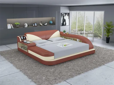 Produktbild von Multifunktion Bett Doppelbetten Modernes Bettgestell Betten 180x200cm Hotel Neu