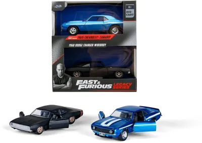 Immagine prodotto di Fast and Furious Twin Pack Chevrolet Camaro 1969 e Dodge Charge Wide Body 1968, 1:32 Wave 2/1