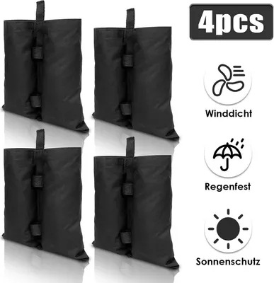 Produktbild von 4X Pavillon Sandsäcke Outdoor-Sandsack Standfuß Gewichte Set schwarz Für Zelt Faltpavillon Halterung Party robust Waterproof