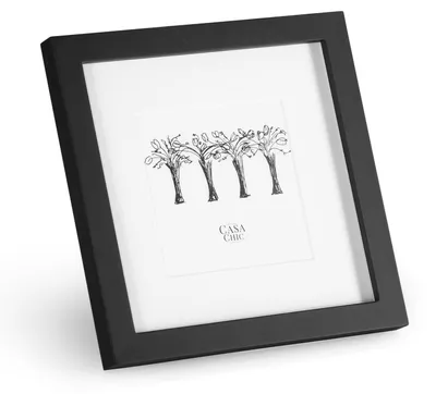 Produktbild von Casa Chic Bilderrahmen, 20x20cm Bilderrahmen für Kinderzeichnungen, Urkunden & Fotos, Quadratischer Holz-Bilderrahmen mit Glas, Fotorahmen im Hoch- oder Querformat, Rahmen mit Passepartout