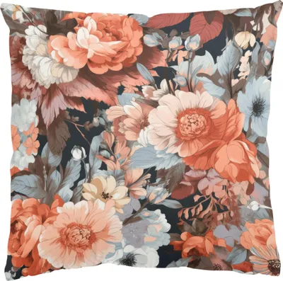 Produktbild von Dekokissen Blumen draußen / Outdoor Zierkissen waschbar Blumenmuster bunt Sofakissen mit Füllung