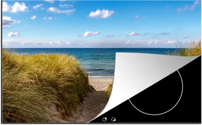 Produktbild von KitchenYeah© Herdabdeckplatte Strand - Wolken - Deutschland , 80x52cm, Küche Deko, Glaskeramikkochfeld Herdabdeckung, Abdeckplatte fùr Kochfeld