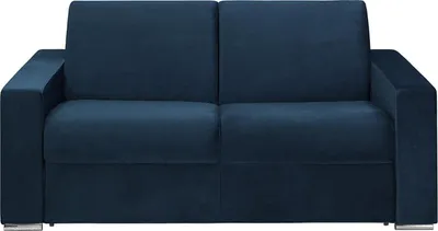 Produktbild von Vente-unique CALITO, Sofabett, Schlafzimmer, Blau, 2 Sitz(e), Blau, Samt