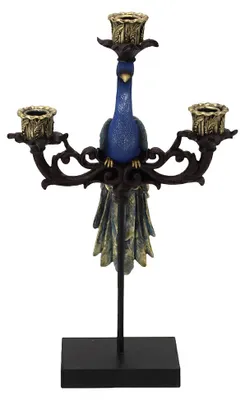 Produktbild von Clayre & Eef Kerzenständer Blau Kunststoff