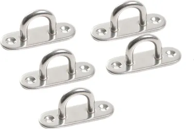 Produktbild von 5x Augplatte Oval 100 mm aus rostfreiem Edelstahl zur Befestigung