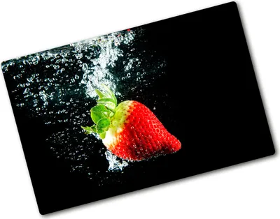 Produktbild von Tulup Glas Herdabdeckplatte - 80x52 cm - Glaskeramikkochfeld-Abdeckung Spritzschutz Glasabdeckplatte - Einteilig - Essen & Getränke - Erdbeere Wasser - Rot