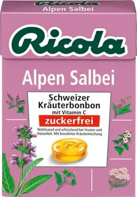Produktbild von Ricola Alpen Salbei ohne Zucker im Böxli feinherb würzig 50g