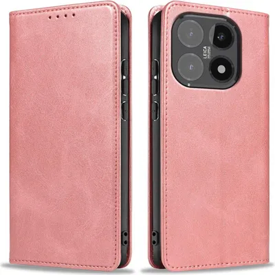 Produktbild von Handyhülle für Xiaomi 15T Kunstleder Flip Cover Hülle Handytasche Case Kartenfach Farbe: Rosa