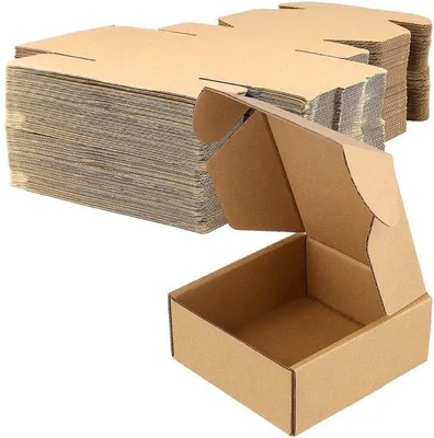 Zdjęcie produktu dla 40 sztuk brązowe pudełka prezentowe 12x12x5cm, łatwe do montażu Kraft pudełka papierowe na wakacje, urodziny i prezenty party