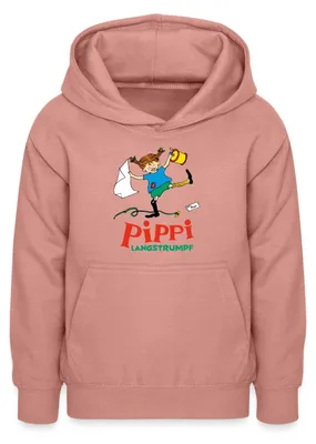 Produktbild von Spreadshirt Pippi Langstrumpf Pippi Hat Spaß Teenager Hoodie, L (9/11 Jahre), Altrosa