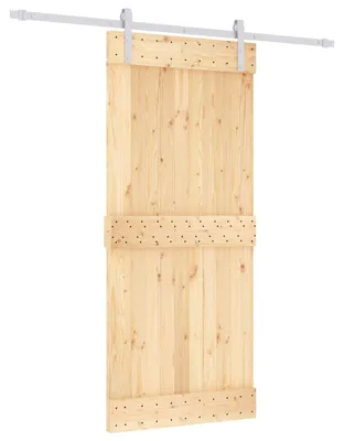 Produktbild von vidaXL Schiebetür Natürlich und Weiß 90 x 210 cm Massivkiefer