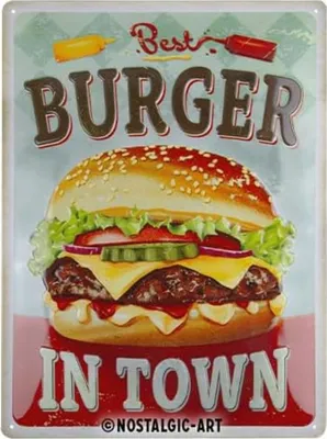 Produktbild von Nostalgic-Art - Blechschild 30 x 40 cm - Best Burger in Town