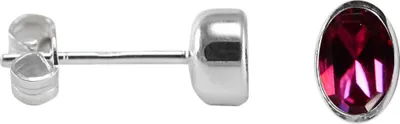 Produktbild von 925 Sterling Silber Ohrstecker mit ovalem Zirkonia Farbe - Dunkelpink