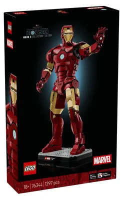 Productafbeelding van LEGO | Marvel Iron Man Mark 3 Collector's Edition - Avengers bouwpakket voor volwassenen - Modelbouwset met minifiguur, standaard en naamplaatje - Creatief cadeau voor mannen, vrouwen en alle fans - 76344