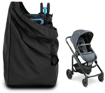 Productafbeelding van Transporttas Zwart - Transporttas Buggy - Transporttas Kinderwagen - Reisbeschermhoes - Oxford-stof - 114 x 39 cm - Buggytas