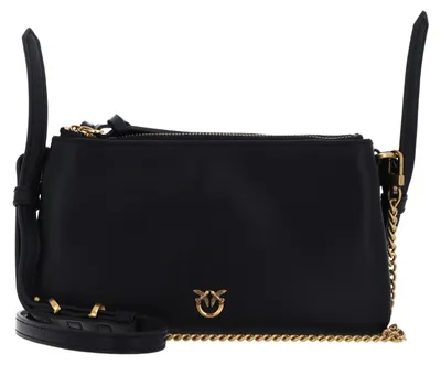 Produktbild von PINKO Umhängetasche Double Mini Vitello Morbido Black + Antique Gold schwarz