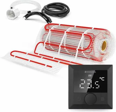 Obrázek produktu pro Topná rohož s termostatem pro podlahové vytápění do koupelny, obývacího pokoje a kuchyně - 150 W/m², 4,5 m²