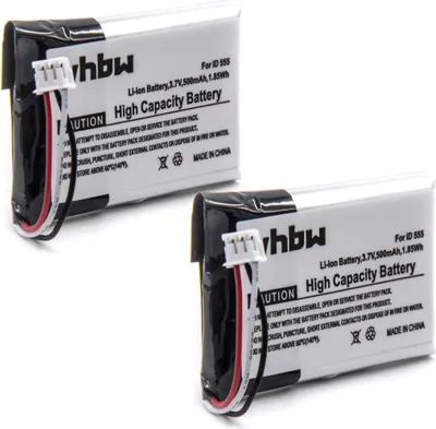 Produktbild von vhbw 2x Akku kompatibel mit Thomson RU1873GE3-A, 28118 schnurlos Festnetz Telefon (500 mAh, 3,7 V, Li-Polymer)