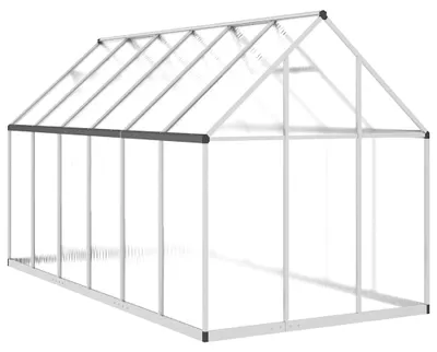 Obrázok produktu pre vidaXL Skleník so základovým rámom strieborný 334x169x195cm hliník