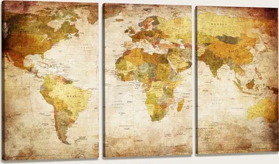 Obrázek produktu pro Obraz 160 x 90 cm na plátně mapa světa 1166 - Obrazy/nástěnný obraz/umělecký tisk jsou již zarámované