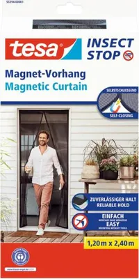 Obrázok produktu pre tesa 55394-00001-00 Magnetická záclona proti hmyzu Fly Screen Stop antracitová 1,2 x 2,4 m
