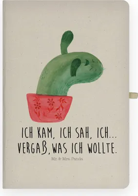 Produktbild von Mr. & Mrs. Panda Tagebuch Kaktus Mama - Transparent - Geschenk, Motivation, Skizzenbuch, Skizzenheft, Journal, Quote, Büro, Kakteen, Adressbuch, Ärger, notizbuch