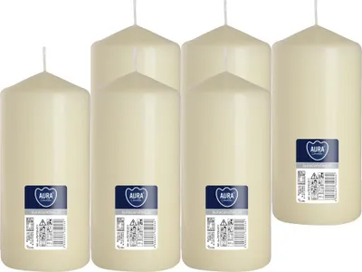 Zdjęcie produktu dla Świeca walec BISPOL Aura 66H 15CM SW70/150 ECRU 6szt.
