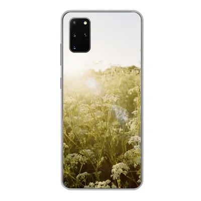 Produktbild von MuchoWow® Handyhülle Schutzhülle Hülle für Samsung Galaxy S20 Plus Blumen - Weiß - Frühling Silikon Softcase Handy Hülle - Hartschale