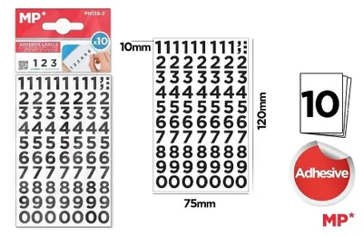 Produktbild von Aufkleber mit Zahlen, 10 mm, 10 Bögen