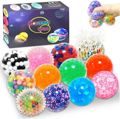 Immagine prodotto di Mini palline antistress - Set da 12 - Palline antistress - Palline antistress per adulti - Palline per esercizi manuali - Giocattoli sensoriali