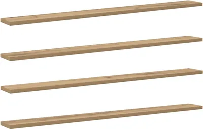Produktbild von vidaXL Regalbrett 4 pcs Braun 100 x 10 x 1,5 cm Holzwerkstoff