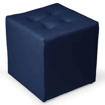 Produktbild von MG Design Samt Sitzhocker in Marineblau 41 x 41 cm - Gepolsterter Polsterhocker Würfel für Wohnzimmer, Schlafzimmer oder Flur