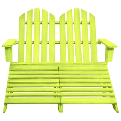 Zdjęcie produktu dla vidaXL Ławka ogrodowa Adirondack 2-osobowa z podnóżkiem z drewna jodłowego zielona